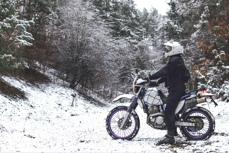 Driving motorcycle on the road